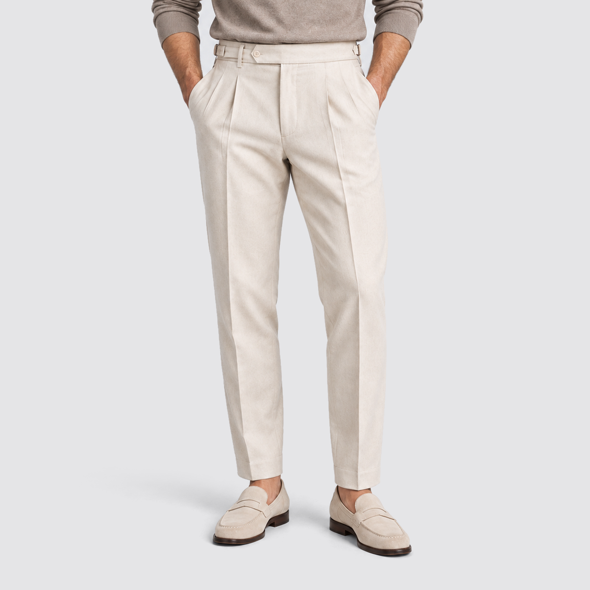 Rowenfield Tailored Fit Trousers – broek-schoenen-beige