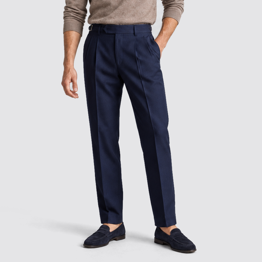 Rowenfield Men's Tailored Fit Trousers – Navy – 01