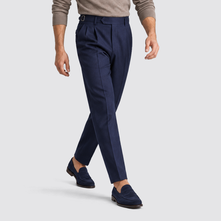 Rowenfield Men's Tailored Fit Trousers – Navy – 02