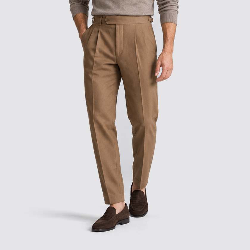 Rowenfield Men's Tailored Fit Trousers – Brown – 01