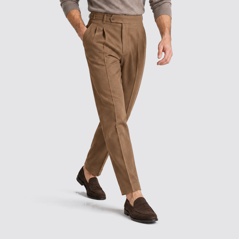 Rowenfield Men's Tailored Fit Trousers – Brown – 02