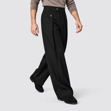 Rowenfield wide leg trousers - Black - lopend driekwart