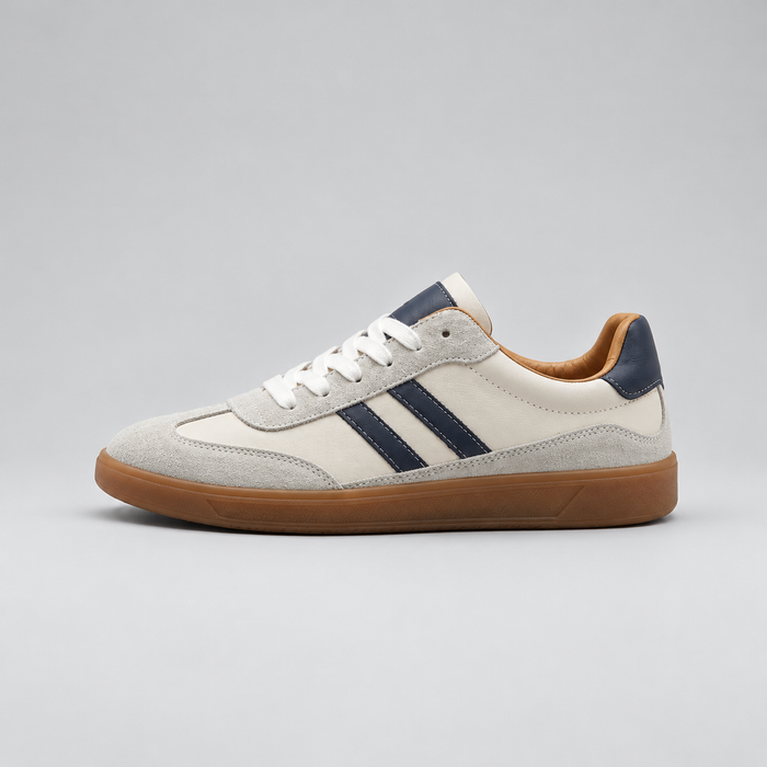 Rowenfield Men's Classic Retro Sneakers White studio product photo