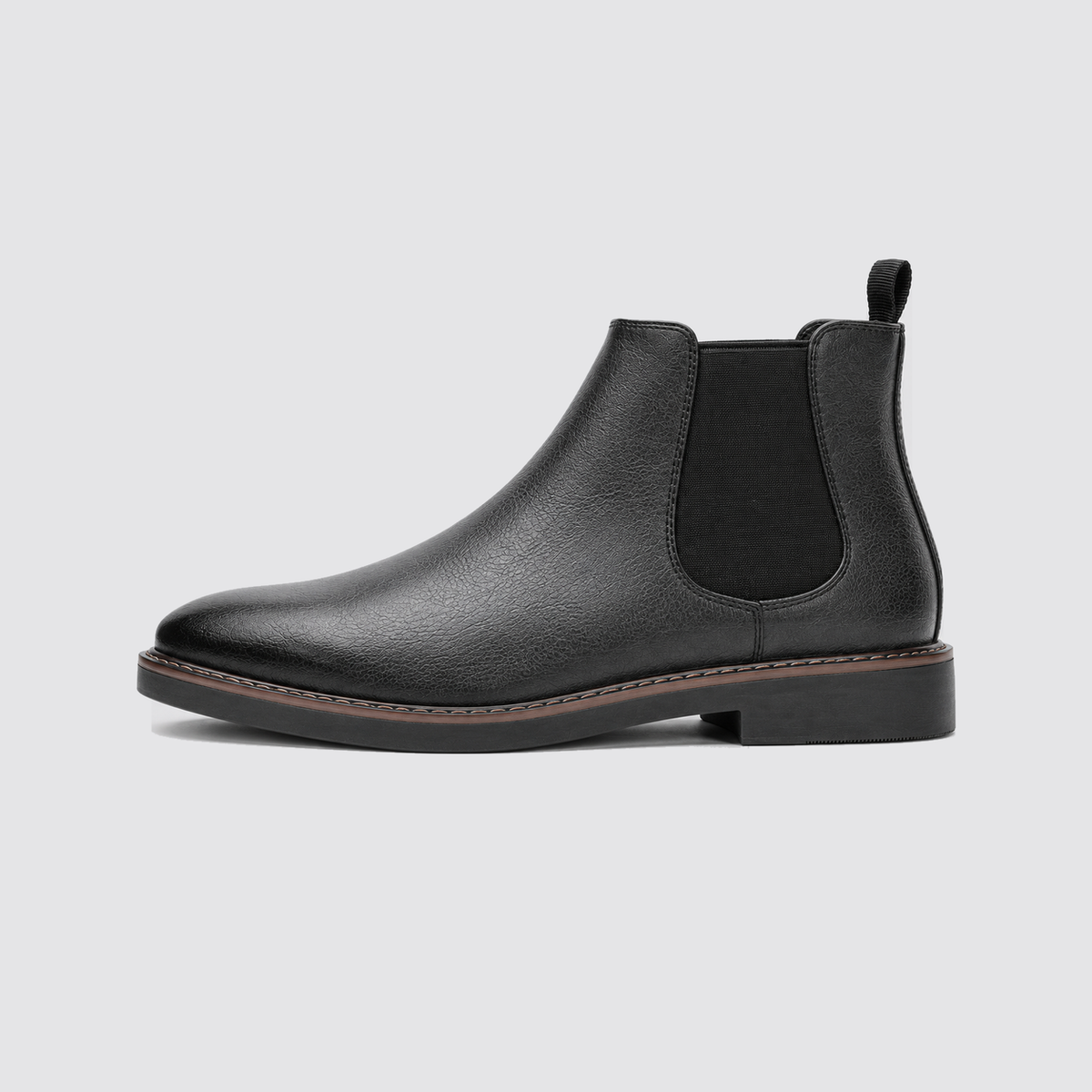 gray Chelsea boot side profile