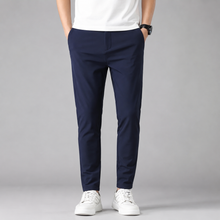 Rowenfield Men's Slim Fit Stretch Pants with Straight Leg Blue studio product photo