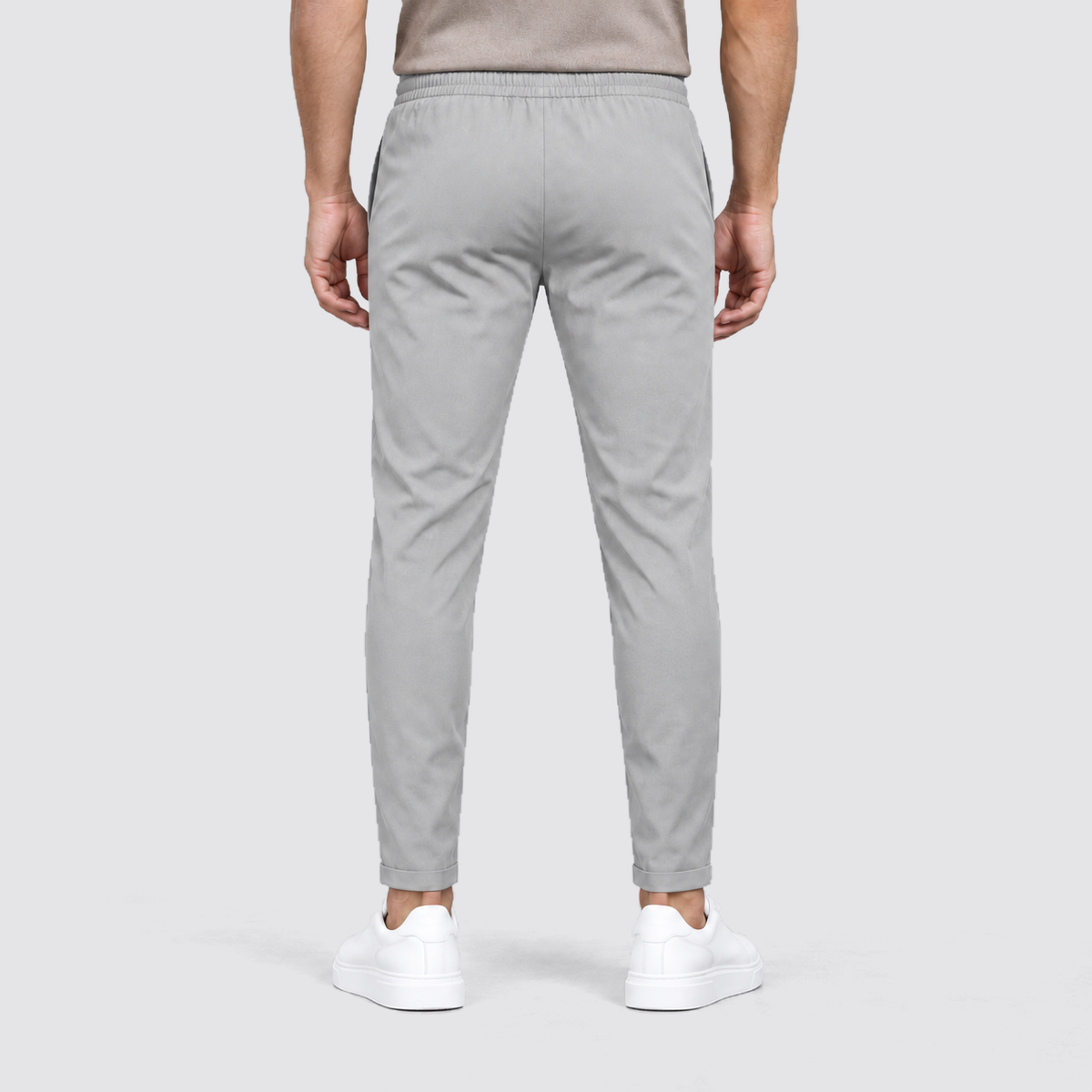 Rowenfield drawstring trousers - gray - rear