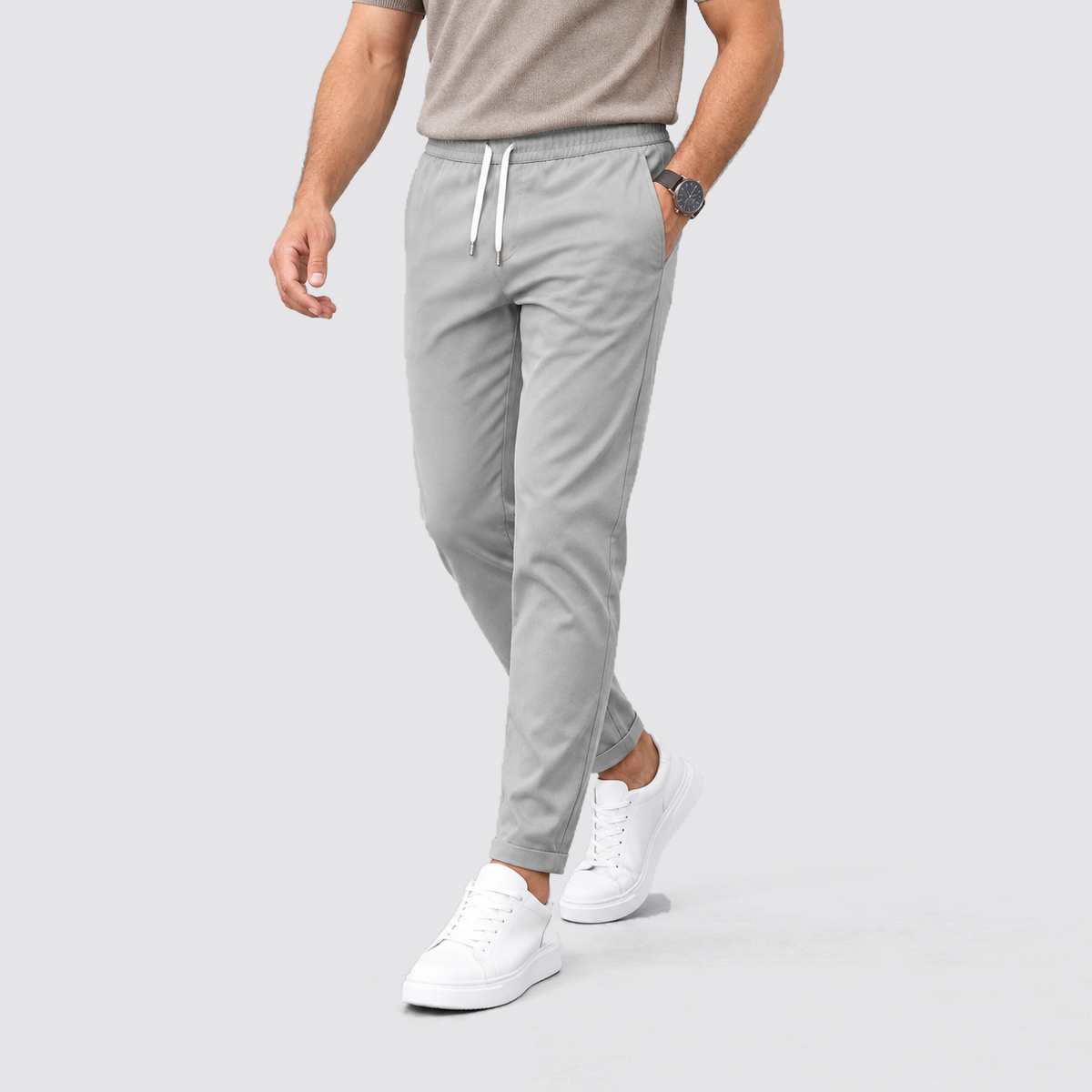 Rowenfield drawstring trousers - gray - walking