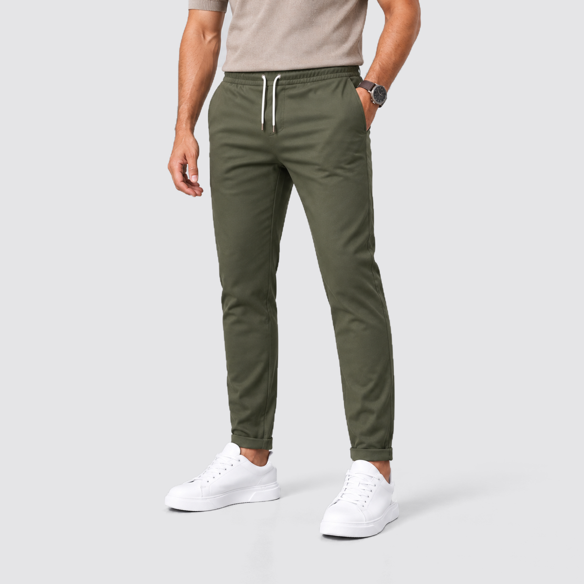 Rowenfield drawstring trousers - Dark Green - hero