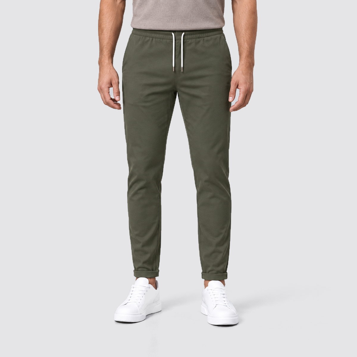 Rowenfield drawstring trousers - Dark Green - front