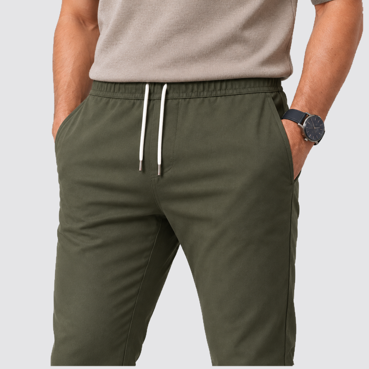 Rowenfield drawstring trousers - Dark Green - waist