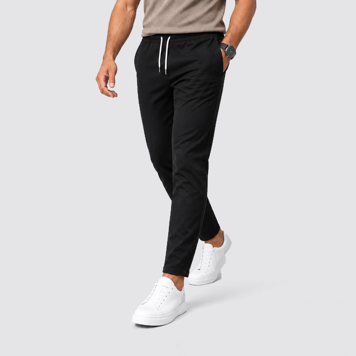 Rowenfield drawstring trousers - Black - walking