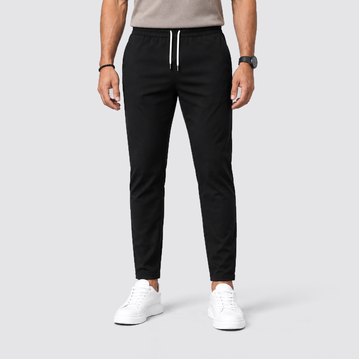 Rowenfield drawstring trousers - Black - front
