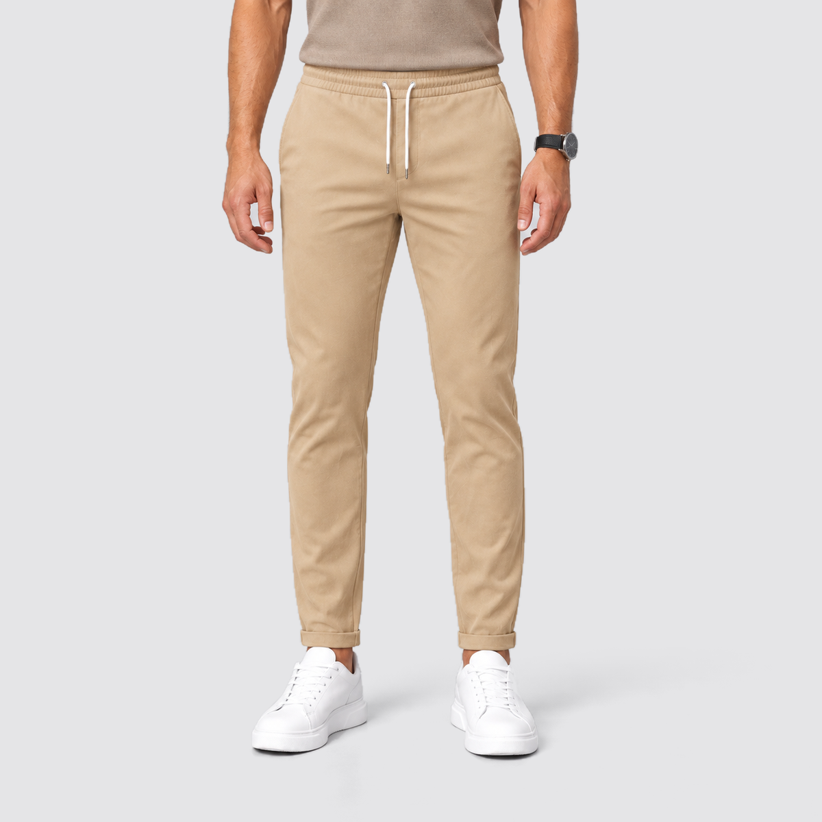 Rowenfield drawstring trousers - Beige - front