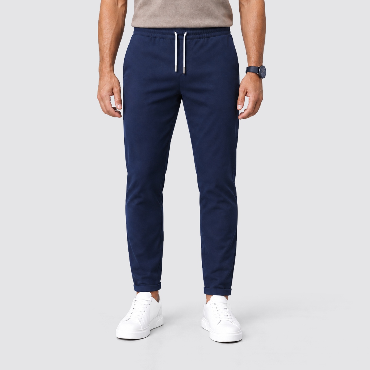 Rowenfield drawstring trousers - Navy Blue - front