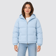 Rowenfield hooded puffer jacket - baby-blue - front
