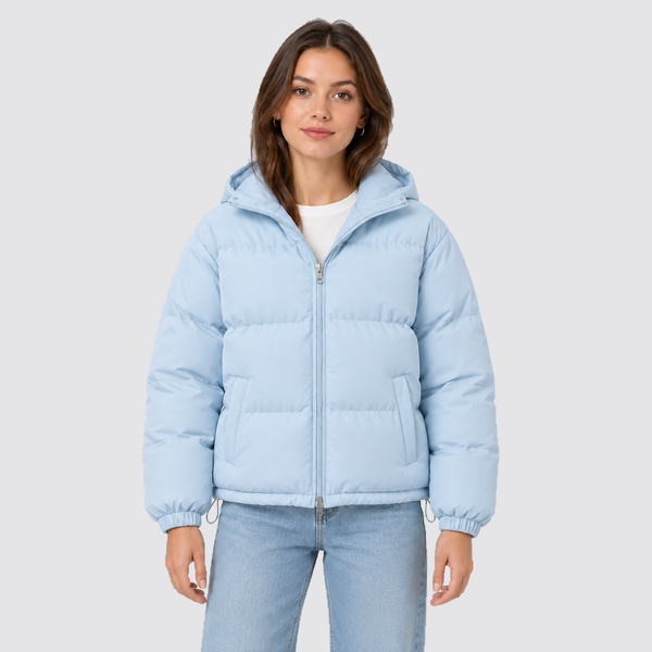 Rowenfield hooded puffer jacket - baby-blue - front