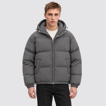 Rowenfield hooded puffer jacket - dark-gray - front
