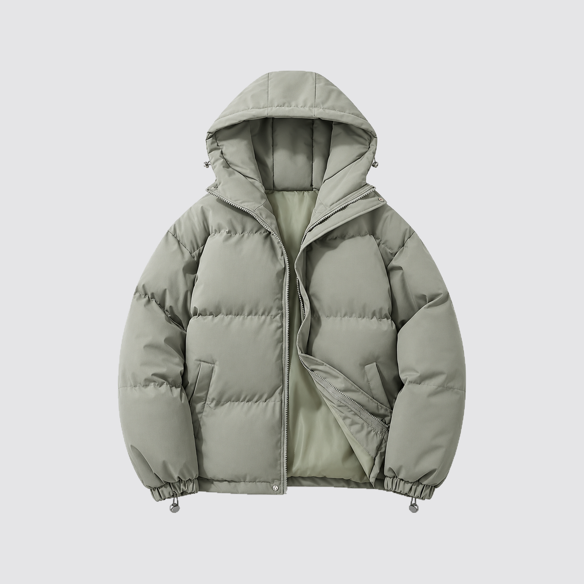 Rowenfield hooded puffer jacket - grayish-green - product