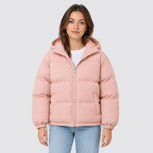 Rowenfield hooded puffer jacket - pink - front